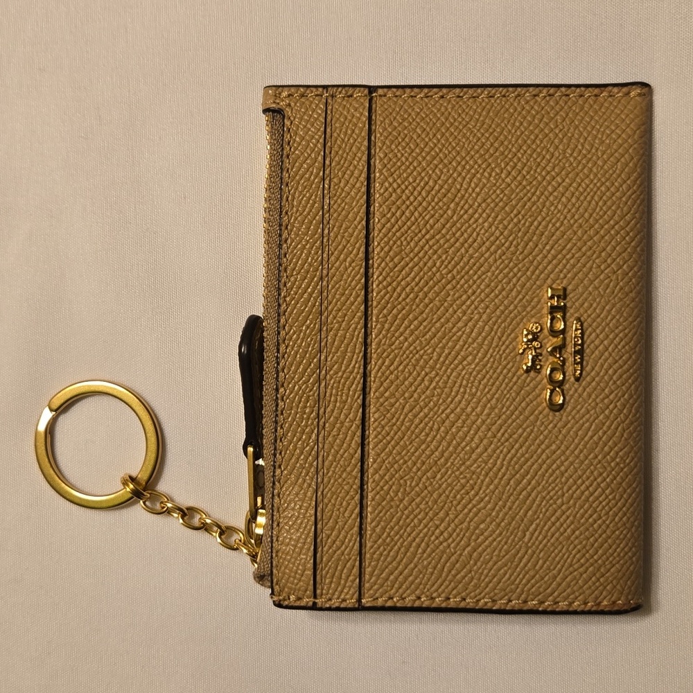 COACH Mini Skinny ID Case (Gold/Taupe)